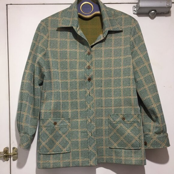 VINTAGE PLAID BELTED PANTSUITS SIZE S/M - Picture 4 of 11